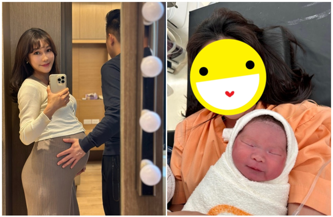 中天主播张若妤前天剖腹生下女儿。（张若妤提供）