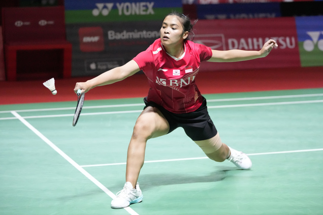 印尼羽球女單選手東宗，終於拿到超級300系列女單冠軍。（美聯社資料照）