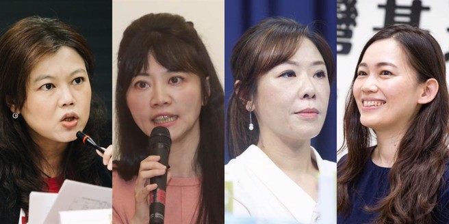 北市議員游淑慧（左起）表態爭取港湖立委初選，將挑戰民進黨立委高嘉瑜，北市議員李彥秀、台灣基進北市黨部主委吳欣岱也擬投入戰局。（資料照合成）