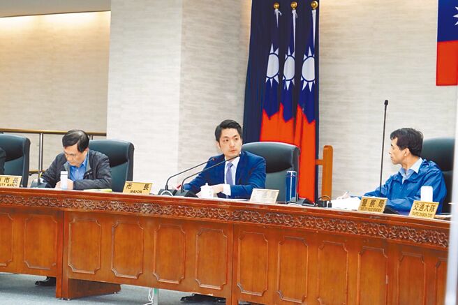 台北市长蒋万安前日在交通会报中严肃要求各局处注意，积极申请中央相关经费。（台北市政府提供／陈薏云台北传真）