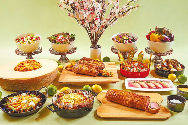 铂丽安全日餐厅推出「绚丽多彩春之月」迎接春天。（JR东日本大饭店台北提供）