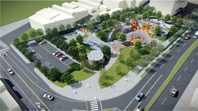 公14共融式游戏场占地达5.7公顷，总经费达3550万元，有绿地、球场、儿童游戏区、戏沙区、乐龄体健设施、停车场、以及步道等设施。(彰化县政府提供／吴建辉彰化传真)