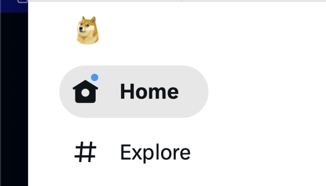 推特（Twitter）偷偷更換了其招牌藍色小鳥圖標成網路流行的迷因「Doge」。（翻攝自推特介面）