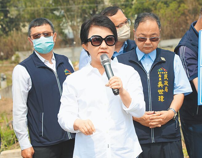 卢秀燕强调，希望她第2任的任期内，致力将台中市打造成幸福宜居的城市。（陈世宗摄）
