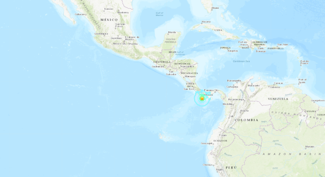 美国地质调查所（USGS）表示，巴拿马的太平洋外海今天发生一起规模6.3地震。（图/ 撷自USGS）