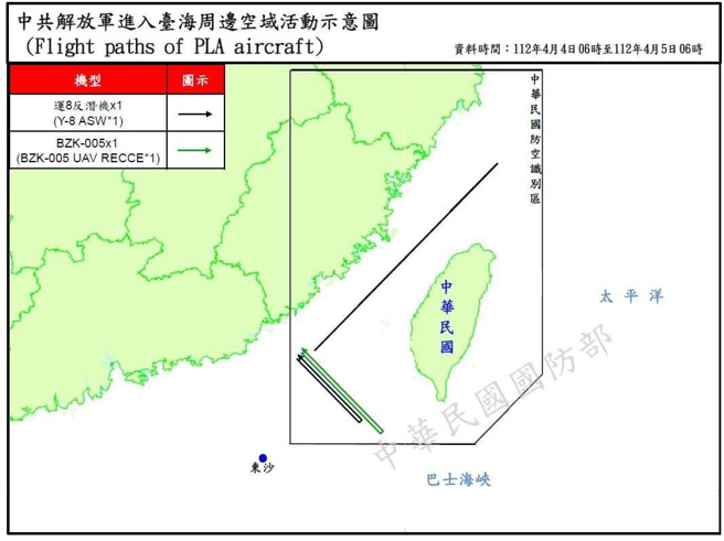 共军活动图。（图 / 国防部）