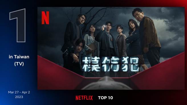《模仿犯》登上台湾Netflix週榜冠军宝座。（Netflix提供）
