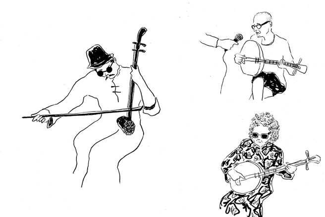 阿炳（华彦钧）、陈达、杨秀卿。（图／Norman Normal）