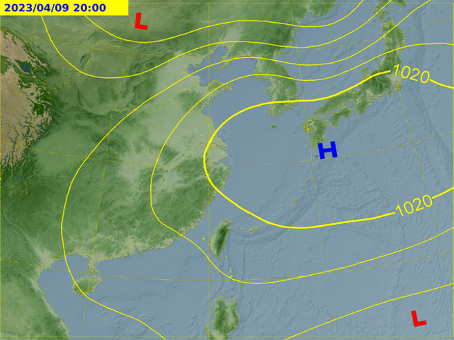 9日天气预测图显示，菲律宾吕宋岛南边有热带性低气压发展，贾新兴表示12日有机会再增强成今年首颱珊瑚。(翻摄自气象局)