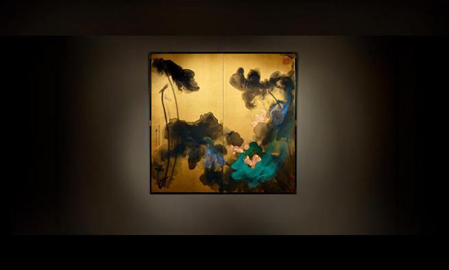 （《花开十丈影参差》以台币约9.75亿元成交，创张大千第三高价作品。图／苏富比提供）