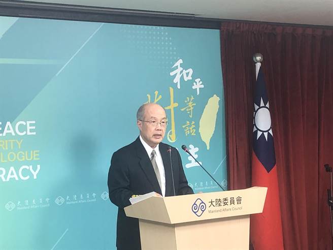 针对大陆多部门对蔡麦会进行批判恫吓，陆委会副主委詹志宏6日在例行记者会上表达严正立场，强调中共对此无权置喙。（朱绍圣摄）