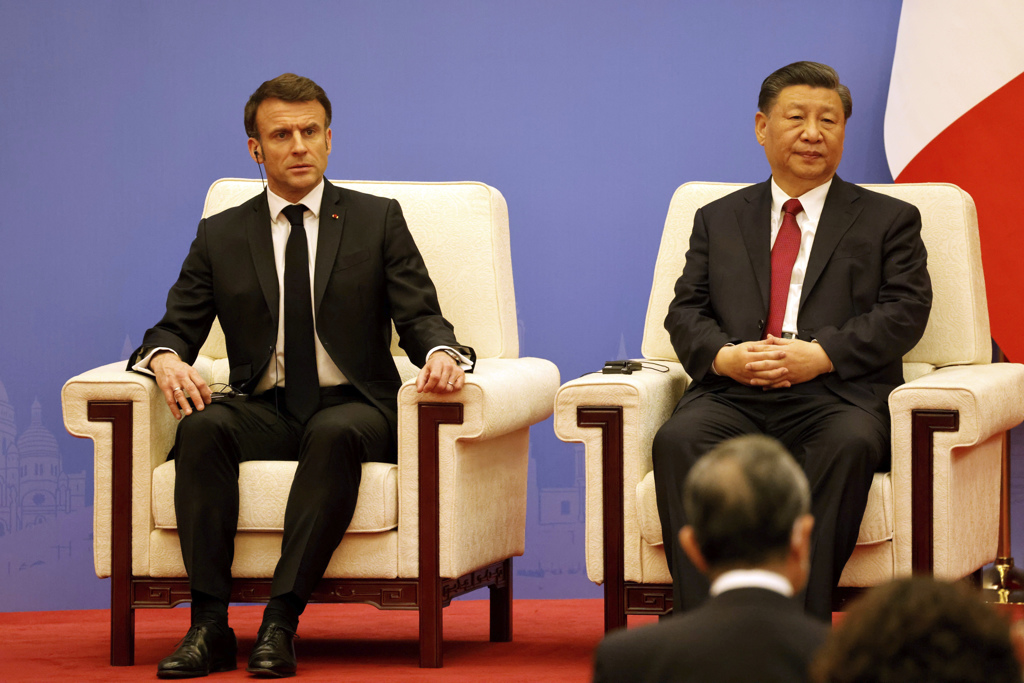 法国总统马克宏于北京会晤中国国家主席习近平。（图／美联社）(photo:ChinaTimes)