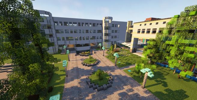 图为「Minecraft」成果，极度逼真。（杨恩宇提供）