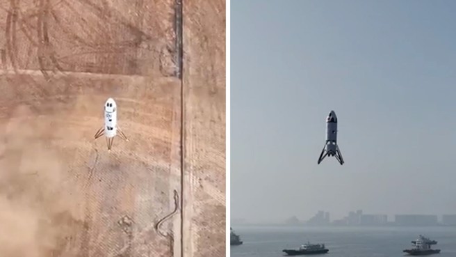 大陆研发的可回收火箭原型，从陆上起飞，降落在海上的船只。(图/CAS)