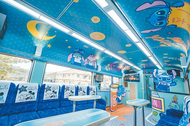 今年全新登场的「环岛之星」迪士尼主题列车，车厢内融入许多迪士尼的人气角色。（易游网提供）