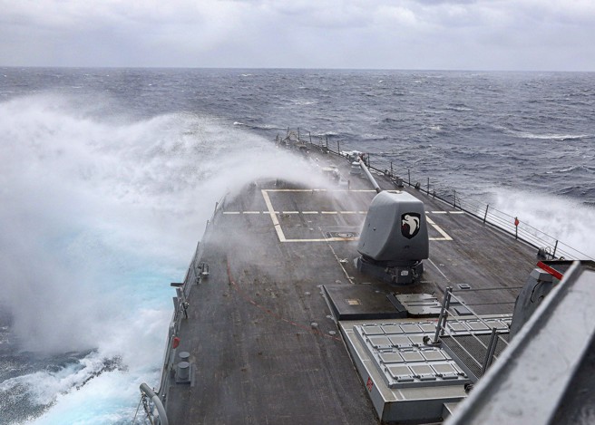 美国海军阿利伯克级（Arleigh Burke Class）驱逐舰「米利厄斯」号（USS Milius，DDG 69）。（美国海军）