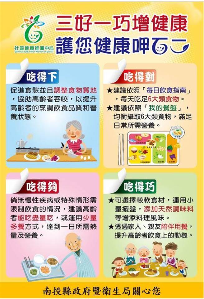 营养均衡多运动，才能延缓退化及失智。（南投县政府提供／廖志晃南投传真）