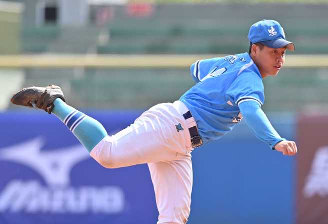 高雄市队陈颂恩完投7局失1分。（台湾世界少棒联盟提供）