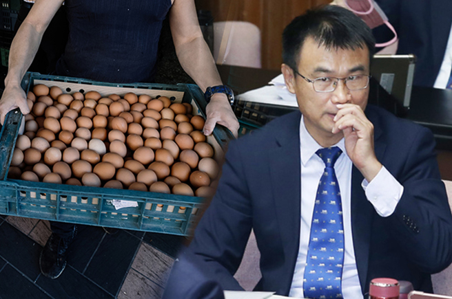 農委會主委陳吉仲被猛轟解決不了蛋荒，厚臉皮甘淪政治打手。（合成圖／本報資料照）