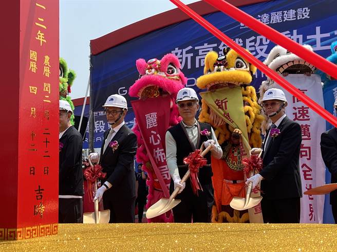 达丽建设与白天鹅建设联手在台中高铁「地王」推出的新案，12日热闹动工。(林欣仪摄)