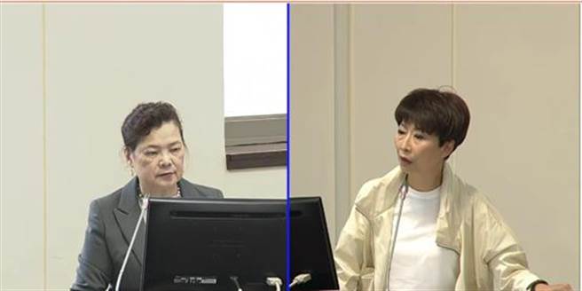 大陸商務部要就台灣單方面貿易限制措施展開貿易壁壘調查，民進黨立委陳亭妃(右)今在立院詢問，會不會影響到ECFA？ 經濟部長王美花說依照WTO規定無關，但以後不知道。(圖／擷取自立法院直播)