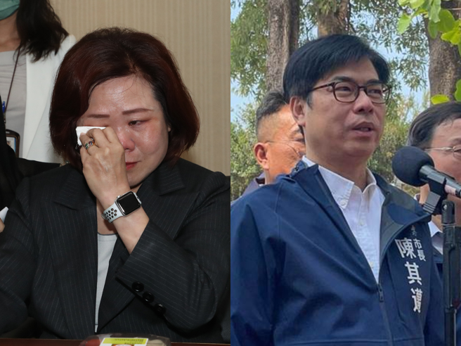 民進黨立委楊曜痛批勞動部長許銘春在拍高雄市長陳其邁馬屁，許銘春還當場淚灑立院。對此，陳其邁對許銘春的立場表達支持與肯定。（合成圖／本報資料照）