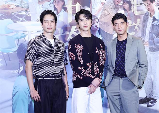 左起薛仕凌、曾敬驊、王柏傑，三位演技派男演員成《疫起》亮點。（陳俊吉攝）