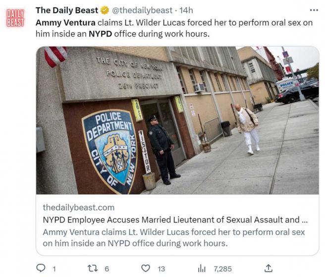 一名在警局財產部門搭任行政工作的二寶媽過去與已婚男上司交往，沒想到對方強迫她參與3P，即使後來分手，仍會藉故在辦公室內對她性侵。（圖／翻攝自推特）