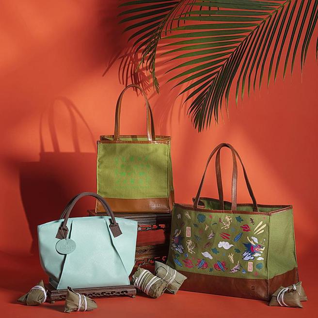 （搶攻端午節慶餐飲與送禮商機，台北遠東香格里拉飯店推出11款不同口味粽子，以及3款精緻禮袋，還有豪華禮籃。圖／台北遠東香格里拉提供）