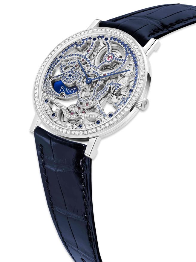 伯爵Altiplano系列超薄自动上炼蓝宝石镂空腕表，约404万元。（PIAGET提供）