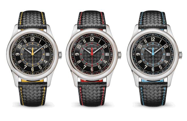 全新登场的Calatrava编号6007G系列腕表，在细节添加黄色、红色与天蓝色彩，更添活力和动感，110万7000元。(Patek Philippe提供)