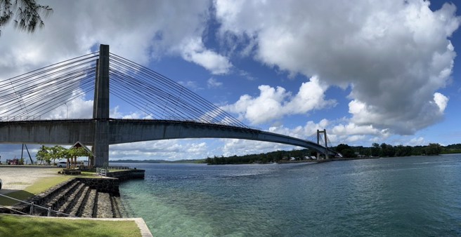 起終點將在連接帛琉二大島的雄偉KB橋下。(中華民國路跑協會提供)