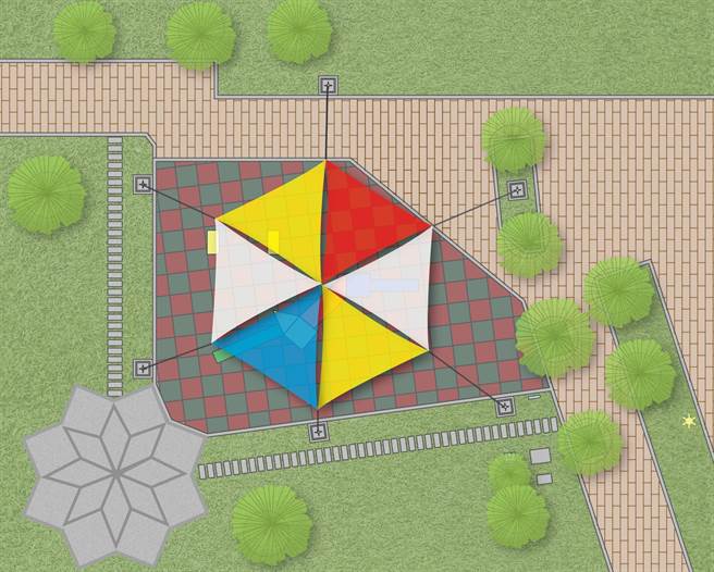 台南市工務局將在北區5座鄰里公園遊戲場增設彩色遮蔭設施。（台南市工務局提供／曹婷婷台南傳真）