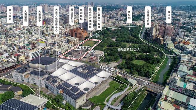 高捷O13联开案基地图（红框），地点良好，周边生活机能方便。（高雄市捷运局提供／崔正纲高雄传真）