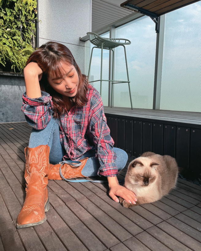 单熙汝建议，给猫咪调适环境的时间，牠们愿意主动靠近时再进行接触。（图／单熙汝）