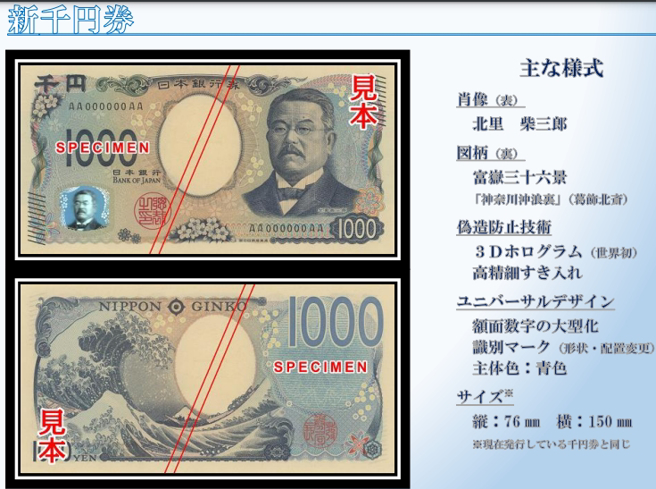 千圆新钞正反面。（图／翻摄日本央行官网）