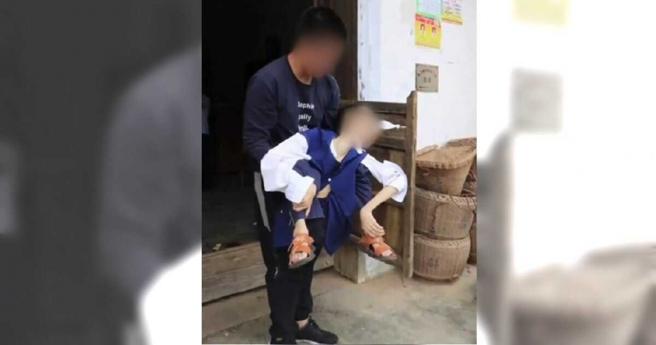 朱金祥在就读小学三年级的时候认识锺华强，至今已达10年。（图／翻摄自微博／新华社）