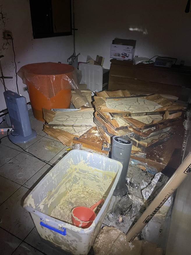 基隆地检署日前查获制毒工厂，查获的毒品预估上看新台币10亿元。（基隆地检署提供／张志康基隆传真）