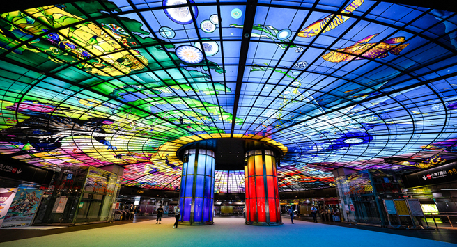 捷運美麗島站「光之穹頂」。(攝影/黃敬文)
