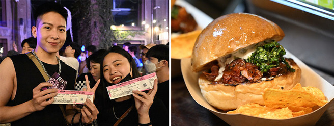 凭「加食延畅」指定演唱会门票，可参加夜驳二派对，并获得周边合作餐厅折扣、商圈夜市优惠券及摩天轮或指定电商购物等优惠。(摄影/Carter)
