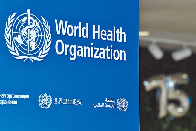 圖為瑞士日內瓦世界衛生組織總部標識。（新華社）