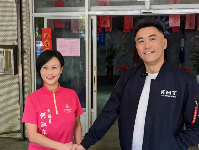 国民党籍的基隆市议员何淑萍（图左）及前副议长林沛祥（图右）18日都完成了立委初选领表登记。（张志康摄）