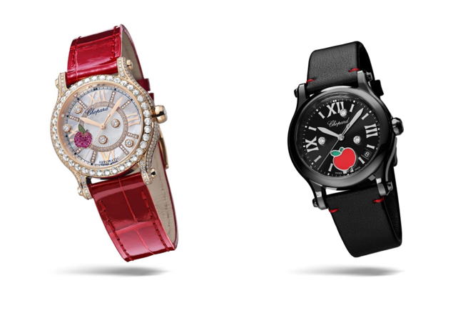 萧邦为庆祝纽约第五大道店开幕，推出两款Happy Sport纽约第五大道大苹果腕表。（CHOPARD提供）