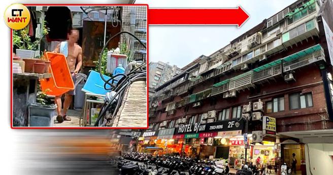 北市热闹的中山区出现台版「寄生上流」，大楼管理员陈男一家4口20多年来免费蜗居在顶楼屋突，遭管委会提告。（图／刘耿豪摄）