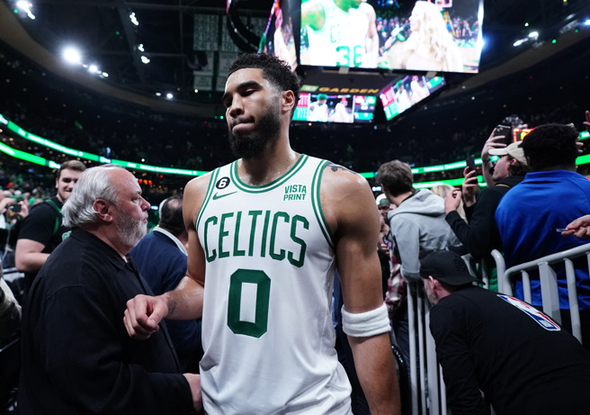 塔图手感发烫砍29分，带领绿衫军直取2连胜。（路透）