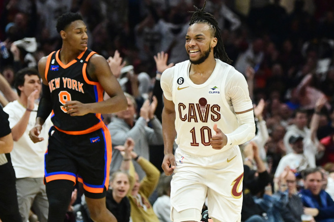 加蘭（右）持續在季後賽繳出亮眼表現。（路透）