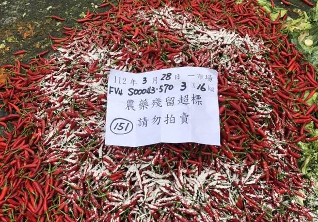北市市场处表示，3月共抽验1448件蔬果产品，有123件不符合规定，不合格率8.49％，主要品项为辣椒、油菜及青江白菜。（市场处提供／张芷瑜台北传真）