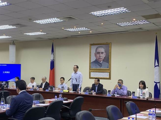 國民黨主席朱立倫今在中常會上發表談話。（張薷攝）