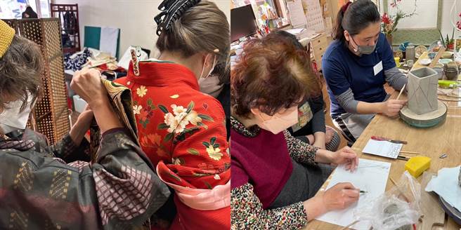 创设系学子在京都耀来企业旗下的「陶五月」工房与和服洋装再制Remake Design实习，两个不同创作领域的实习体验，让参与的学子收穫满满。（义守大学提供／林雅惠传真）