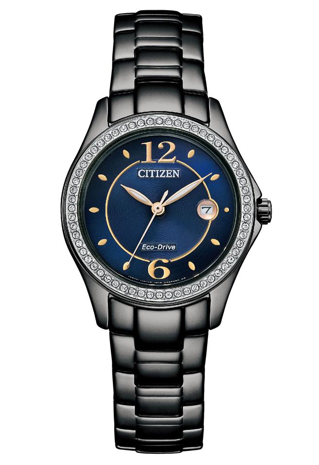 CITIZEN不鏽钢FE1255-84L光动能腕表，8800元。（CITIZEN提供）